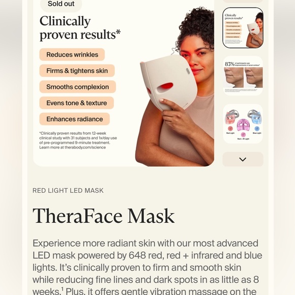 $650 Theraface Thera Face Therabody Face LED mask Highest BEST Quality - Picture 13 of 15